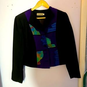fun black boleto jacket w colorful detail